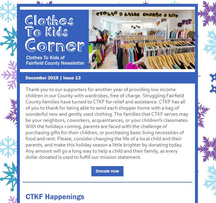 Clothes To Kids Corner December 2019 Newsletter
